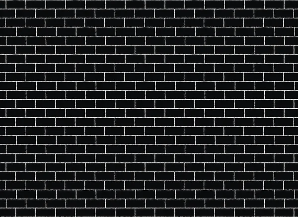 Brick Wall Seamless Pattern Realistická Černá Cihlová Textura Nekonečné Vektorové — Stockový vektor