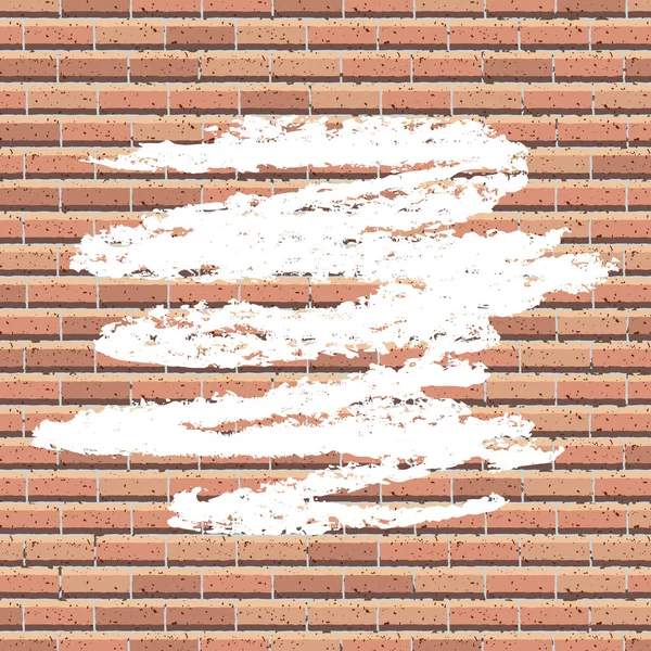 Coup Charbon Bois Dessiné Main Blanche Sur Fond Mur Briques — Image vectorielle
