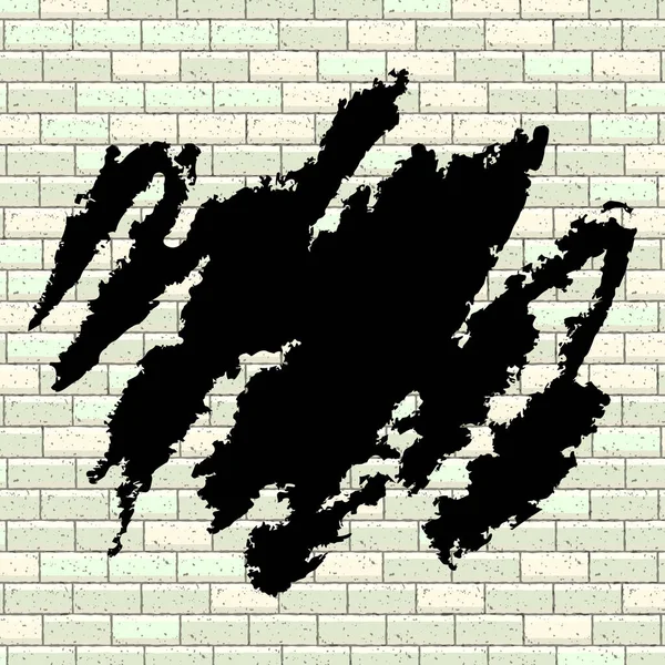 Черные Ручные Штрихи Фоне Кирпичной Стены Векторная Иллюстрация — стоковый вектор