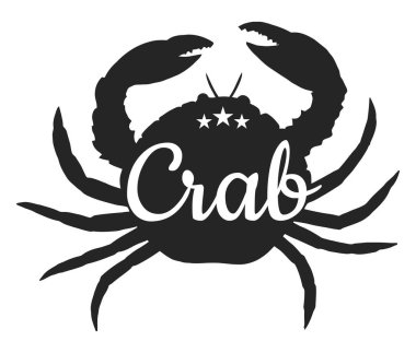 Yengeç simgesi vektör illüstrasyonu 