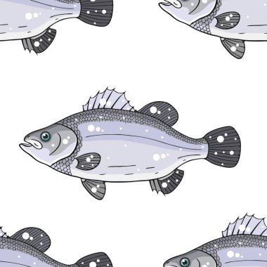 Balık Dikişsiz desen vektör çizim 