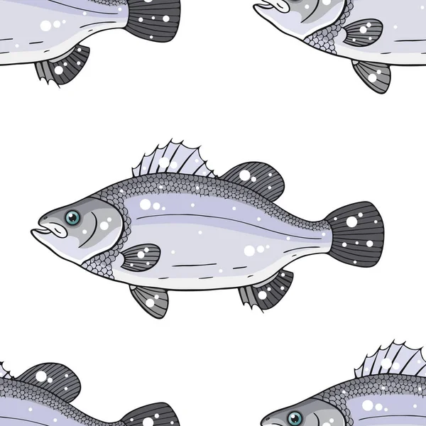 Balık Dikişsiz desen vektör çizim 