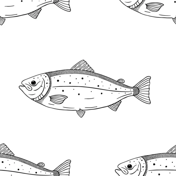 Fish Seamless Pattern Vector Illustration — Stock Vector