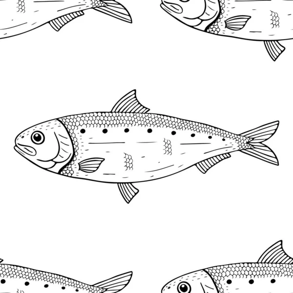 Риба Безшовний Візерунок Векторна Ілюстрація — стоковий вектор