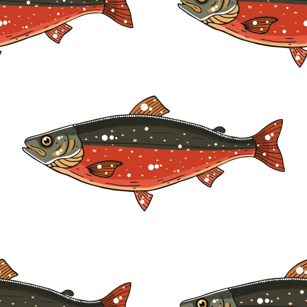 Balık Dikişsiz Desen Vektör Çizim — Stok Vektör