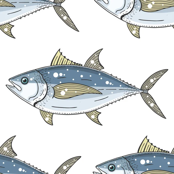 Ilustración Vectores Patrón Sin Costura Peces — Vector de stock