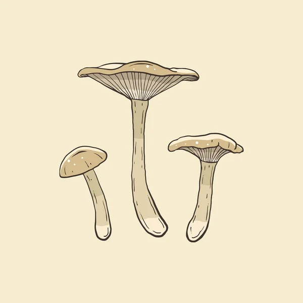 浅色背景的花生酱蘑菇 — 图库矢量图片