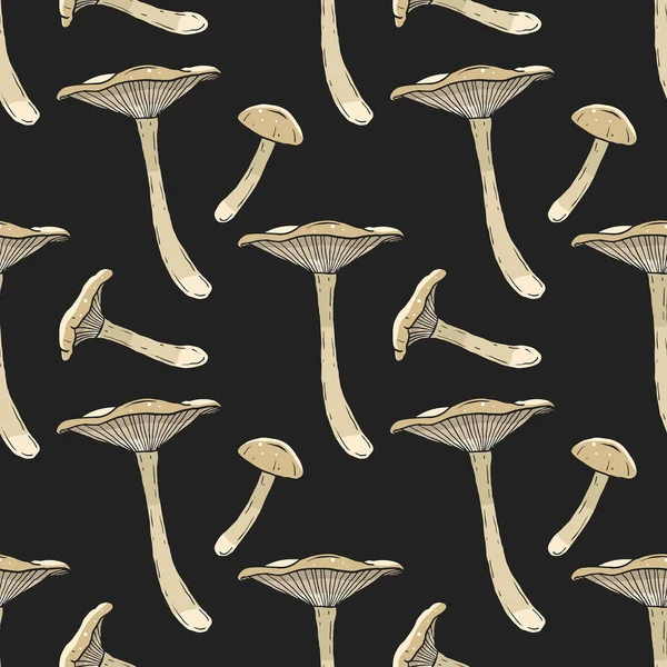 Patrón Hongos Boletus Oscuro — Vector de stock