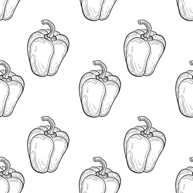 Çizgi sanatı biçiminde biber deseni çizimi