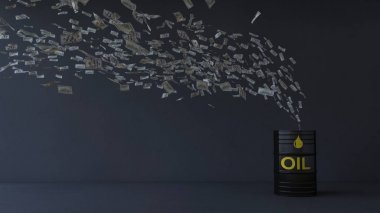 3D 100 dolarlık banka Not yağ tankı için uçan