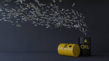 3D 100 dolarlık banka Not yağ tankı için uçan