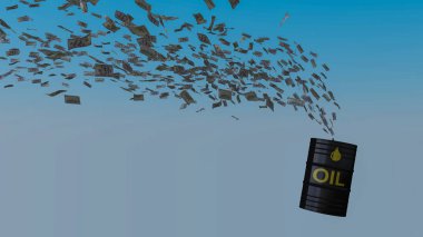 3D 100 dolarlık banka Not yağ tankı için uçan