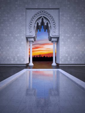 modern İslam tarzı 3D işleme görüntü