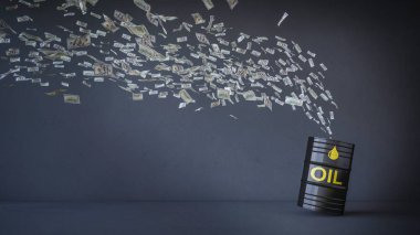 3D 100 dolarlık banka Not yağ tankı için uçan