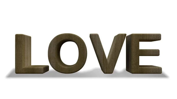 「愛」という言葉の3Dレンダリングイメージ — ストック写真
