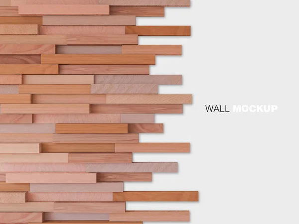 Rendering Image Lot Cubic Woods Alligned Wall Wall Background — Stock Photo, Image