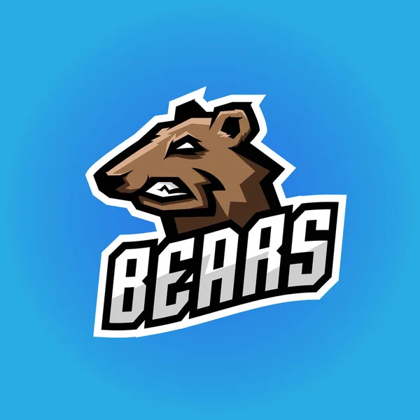 Професійний логотип сердитого ведмедя для спортивної команди — стоковий вектор