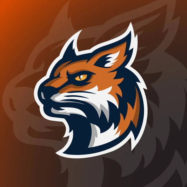 Raiva logotipo da mascote cabeça Wildcat . —  Vetores de Stock