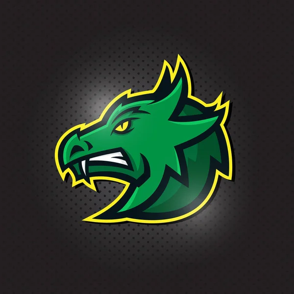 Dragón cabeza esport mascota logo — Vector de stock