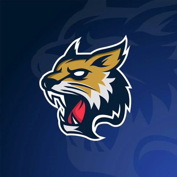 ( 영어 ) Bobcat-Lynx Wildcat Logo Mascot for sport team — 스톡 벡터