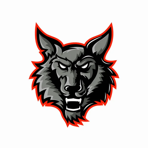 Wolf Logo Maskot Design pro esports team — Stockový vektor