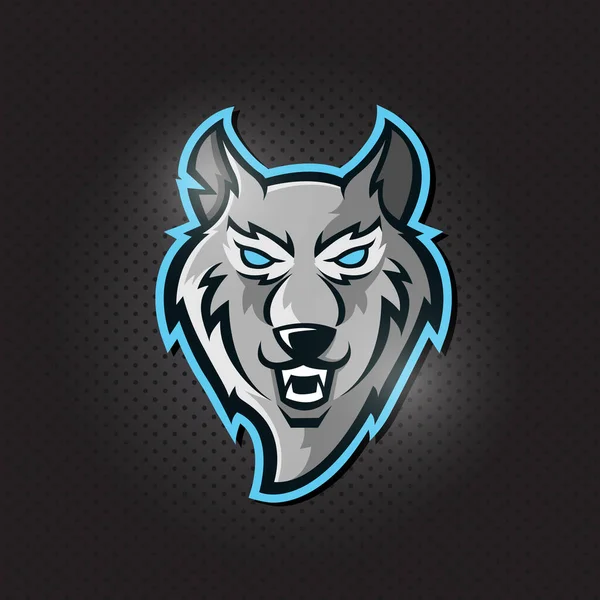 Wolf Logo Mascote Design para equipe de esports —  Vetores de Stock