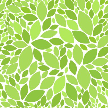 Yeşil Yapraklar Kusursuz Desen. Geometrik çiçek dokusu. Tekrarlanan arkaplan.