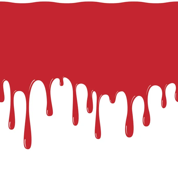 Rote Farbe Tropft Nahtlos Muster Blut Fließt Abstrakter Klecks — Stockvektor