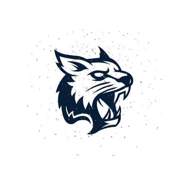 Vector Lynx Head Face Retro Logos Emblems Badges Labels Template — Stock Vector
