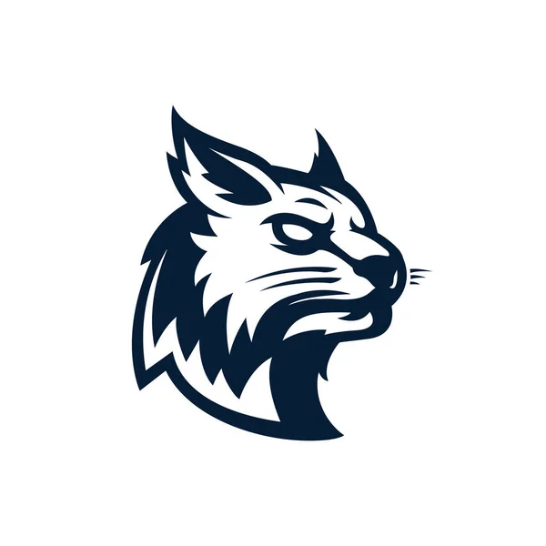 Cabeça Gato Logo Wild Design Emblema Gato Editável Para Seu —  Vetores de Stock
