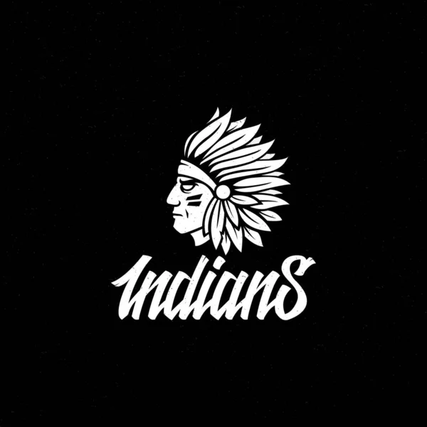 Índio nativo americano impressão do vintage —  Vetores de Stock