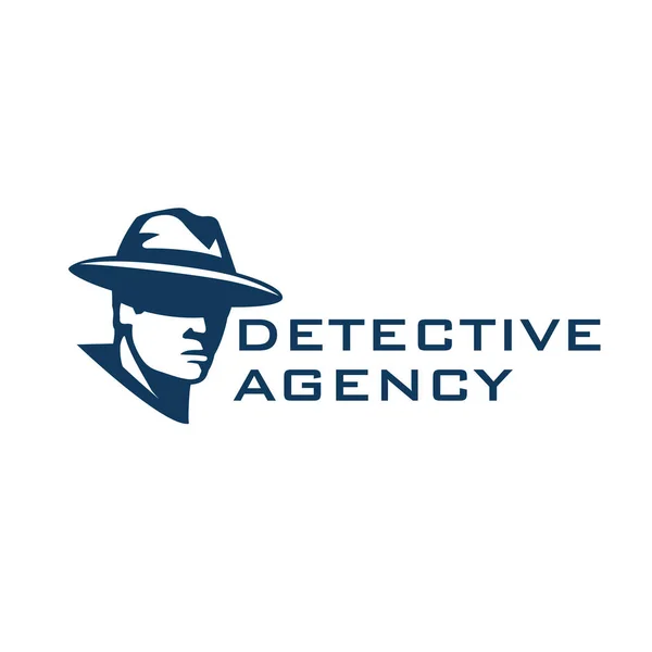 Logotipo da agência de detetives. Homens abstratos cabeças em chapéus . — Vetor de Stock
