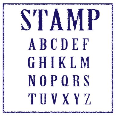 Vektör vintage damgası Tüm büyük harf yazıtipleri.