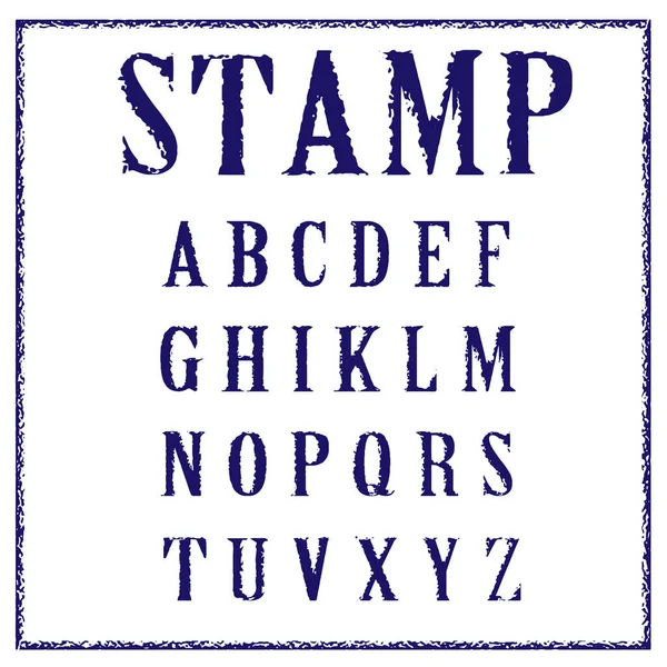 Vector Vintage Stempel Alle Kappen Schrift — Stockvektor