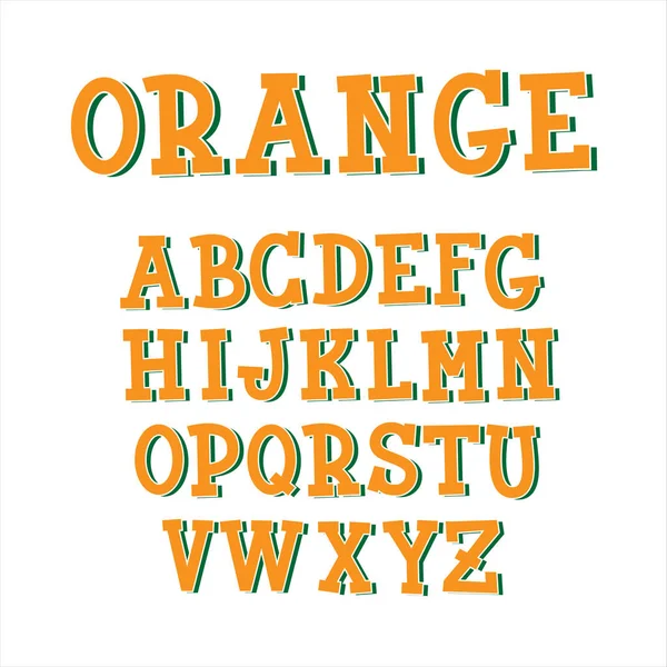 Vektor Helles Zeichen Orangensaft Schrift Für Kinder Lustige Hochglanzbuchstaben Vektor — Stockvektor