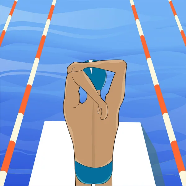 Ilustracja Wektor Grafika Pływanie Idealne Infografiki Tło Wydarzenie Sportowe Okładka — Wektor stockowy