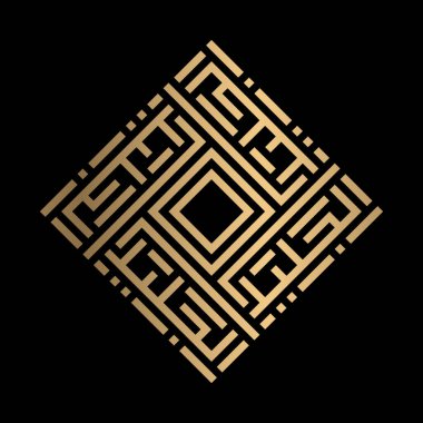 Kufi tarzında Altın İslam kaligrafisi 