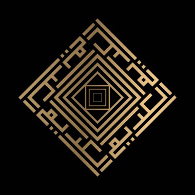 Kufi tarzında Altın İslami el yazısı Al Kariim 