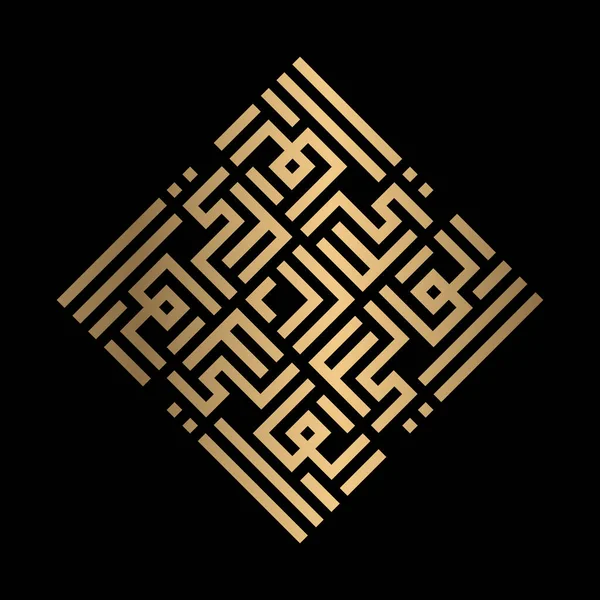 Golden Islamic Calligraphy Waali Kufi Style — Stockový vektor