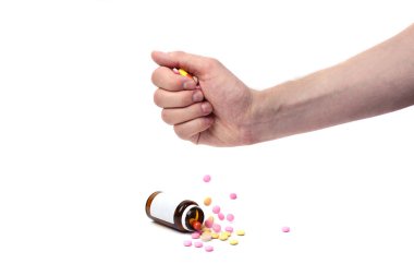 Beyaz arka planda ilaçlar