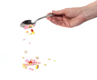 Beyaz arka planda ilaçlar