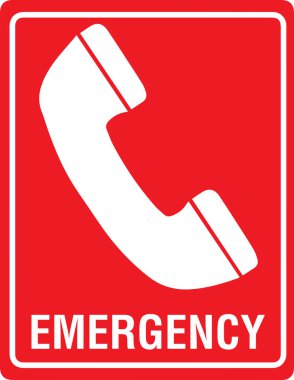Acil Arama Sadece kırmızı telefon vektör işareti