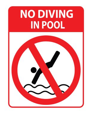 Havuz uyarı levhasında dalış yok