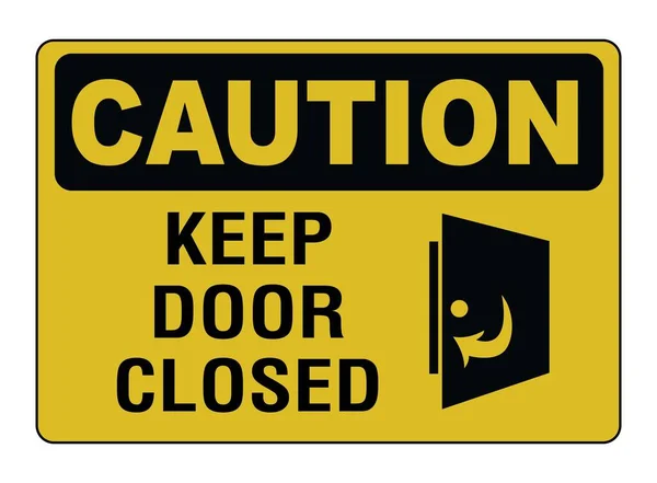 Mantenga Puerta Cerrada Advertencia Precaución — Archivo Imágenes Vectoriales