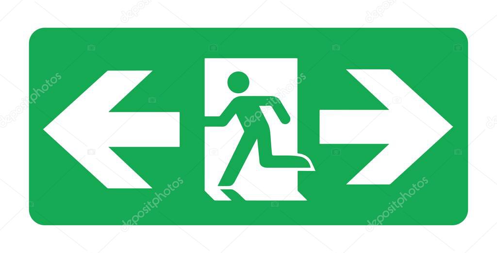 2 way exit directional sign