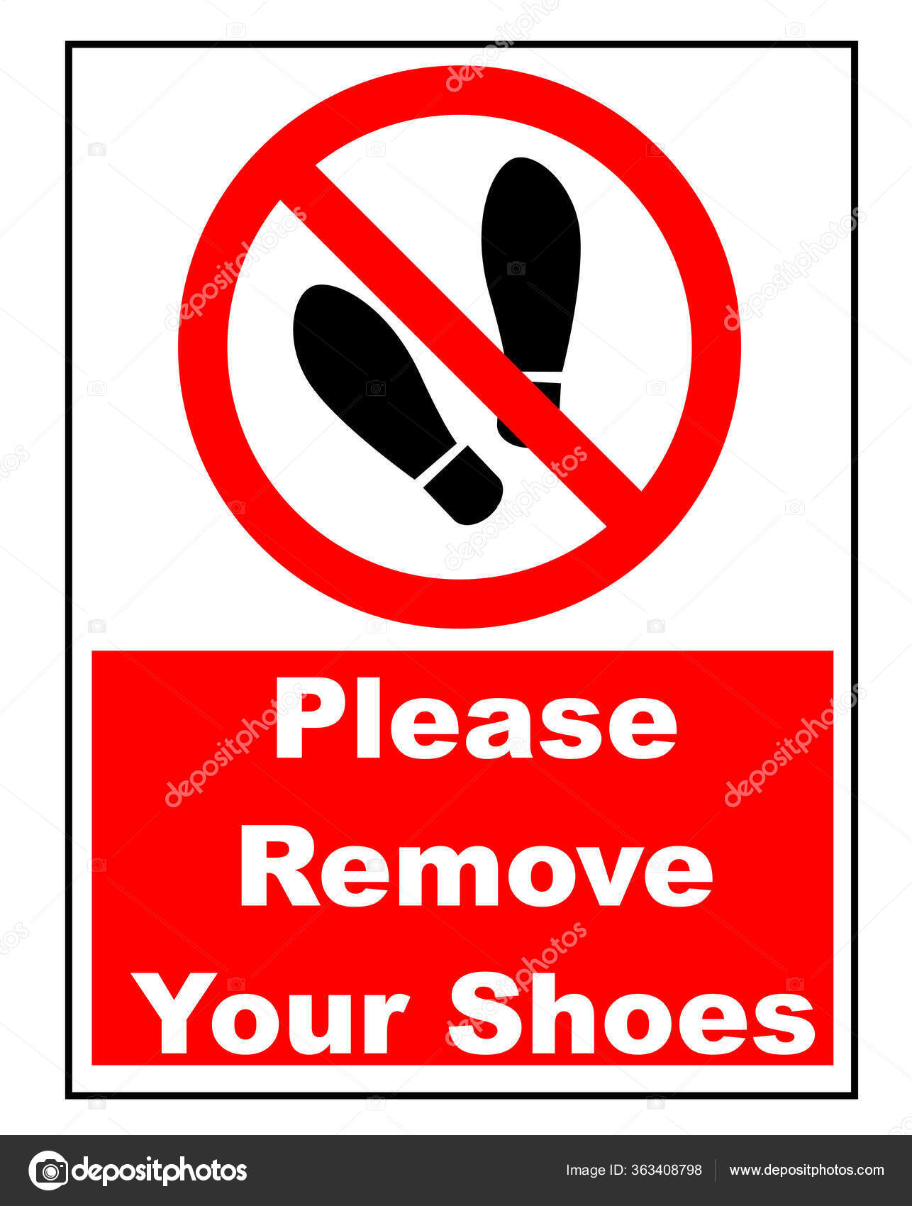 Remove Your Shoes Red Sign ⬇ Vector Image by © mnaleen.gmail.com ...