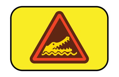 Crocodile attack area Do not enter water clipart