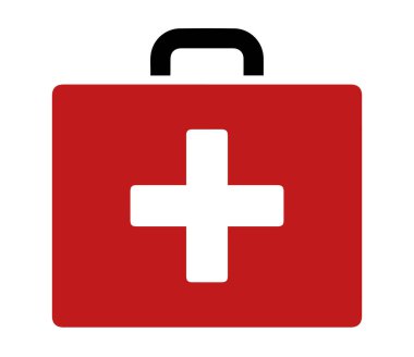 İlk yardım çantası kırmızı evrak çantası tıbbi işaret simgesi