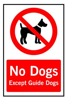 Rehber köpekler dışında köpeğe izin yok.