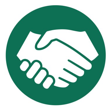 El sıkışma yeşil vektör simgesi